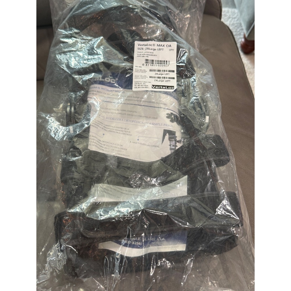 VertaLoc MAX OA Knee Brace Left Leg 2XLarge Black USD501MOA Osteoarthritis